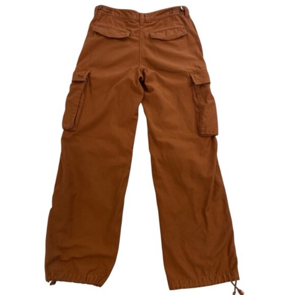 Artizia TNA supply baggy cargo pants cognac size 4 high rise pockets pure cotton - Picture 2 of 12